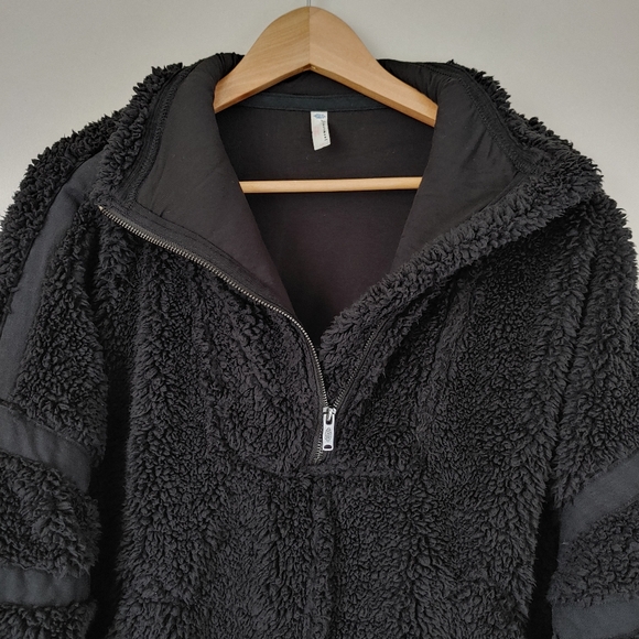 Free People Nantucket Fleece Sweatshirt Size Small Black Fp Movement Pullover - Picture 10 of 16